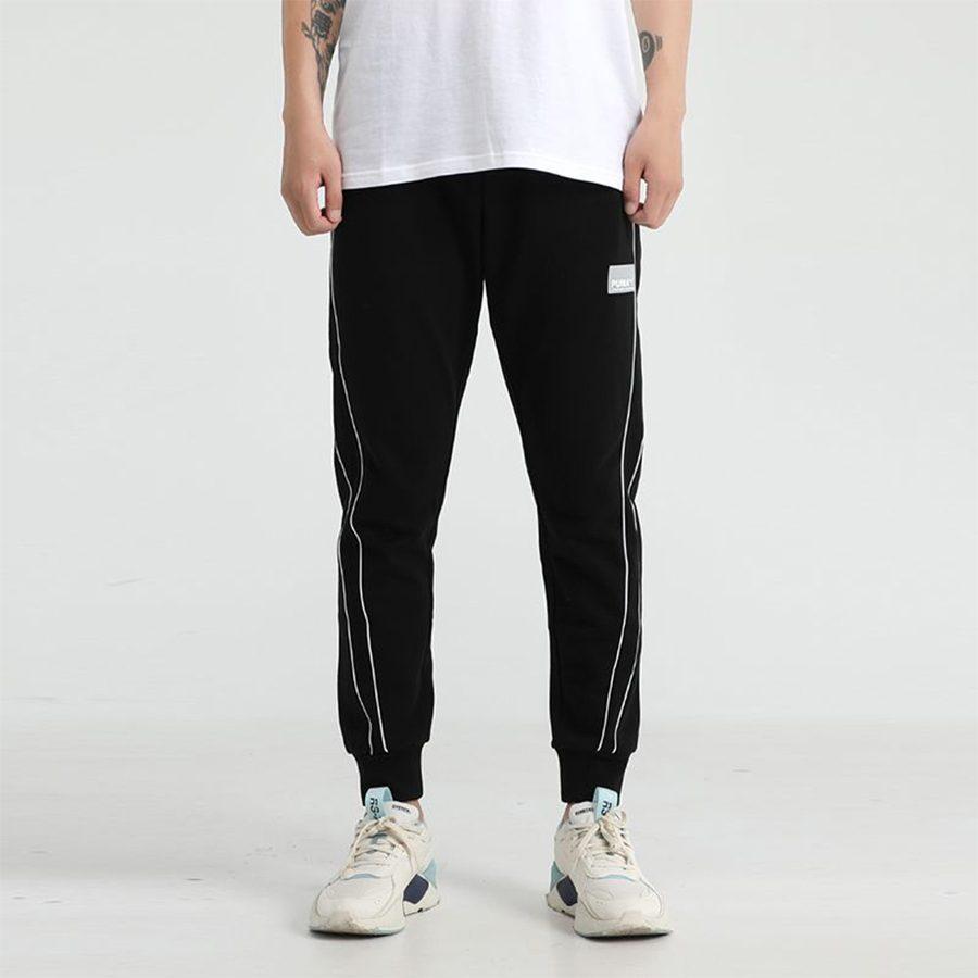 Puma Knitted Sweatpants Men's Black Moderate Cuffed Pants 530022-01