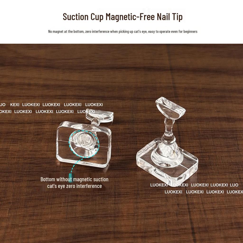 Transparent Acrylic Cat Eye Nail Plate Holder for Manicure