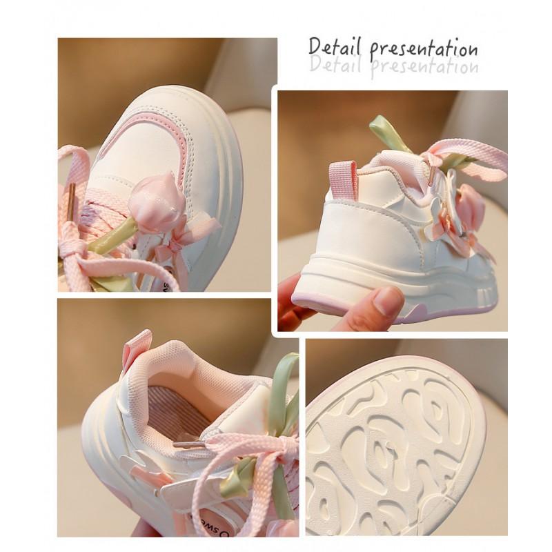 Girls Floral Print Casual Sneakers Comfortable Breathable Low Top Shoes Kids Ages 4-6