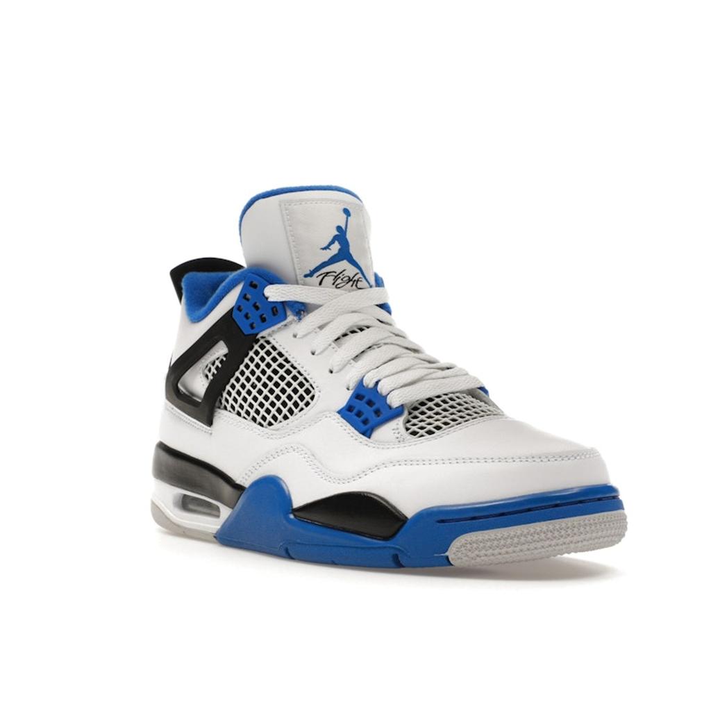 Air Jordan 4 Retro Motorsports Men Sneakers White Game-Royal Black 308497-117