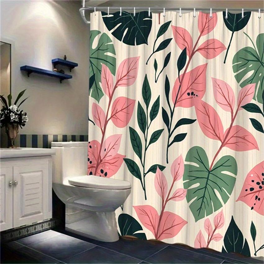 Tropical Leaf Shower Curtain - Anti-Mold, Waterproof Bathroom Decor, Unique Gift, Stylish Design, Vibrant, Durable