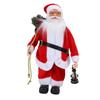 Festive Santa Doll Figurine Red White Standing Santa   Holiday Decoration with Green Bag for Home   Xmas Party Ornament