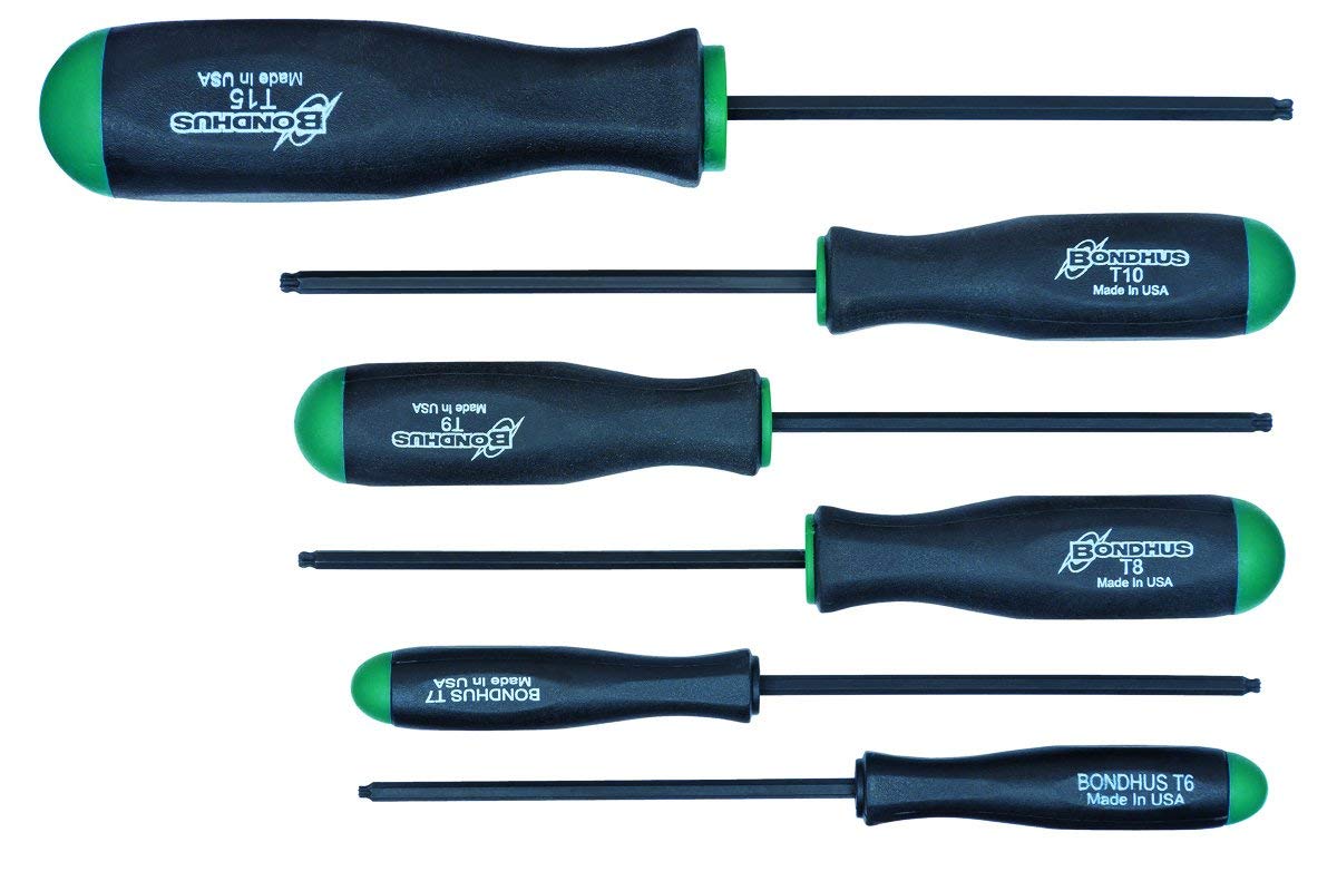 

Ball Point Ball Driver Black Oxide Set of 6 STX6 13546 [BONDHUS] Torx® Star™ Set, Finish, (T6, T7, T8, T9, T10, T15) No. чорний