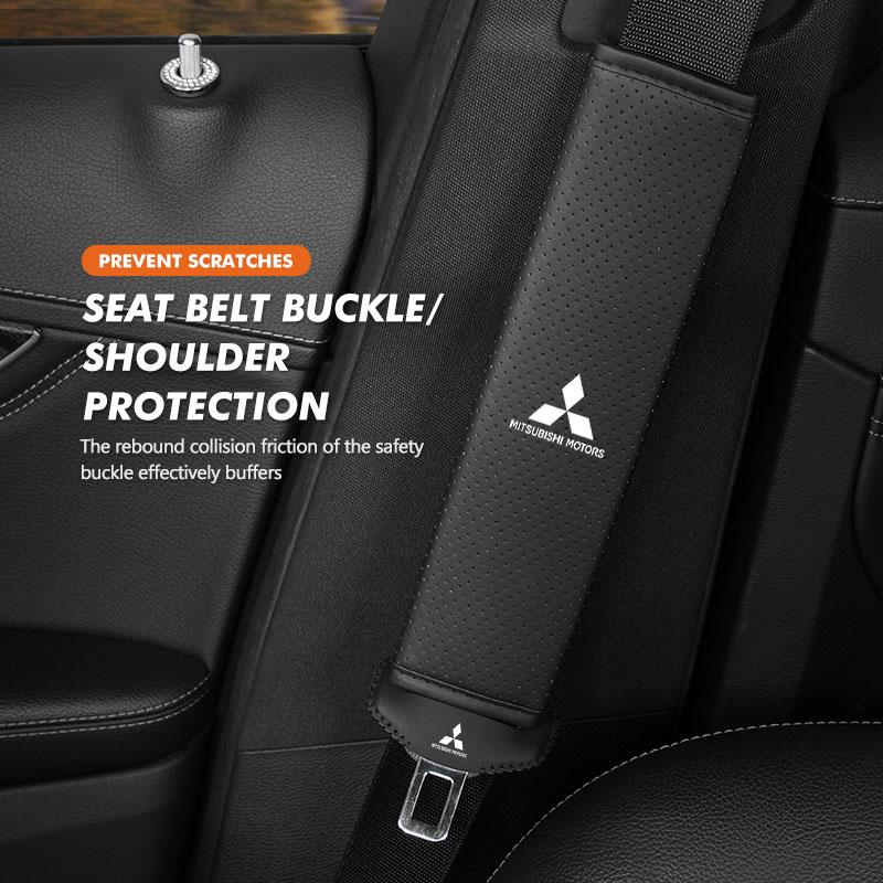 For Mitsubishi 1/2PCS Car Seat Safety Belt Soft Protector Shoulder Strap Pad Outlander Lancer L200 ASX Pajero Grandis Eclipse