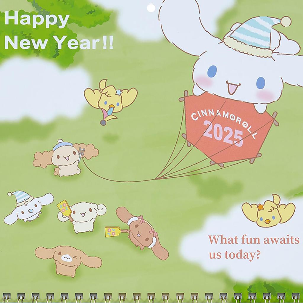 Sanrio Wall Wall 452548 Calendar, Medium, 2025, Cinnamoroll, Hanging,