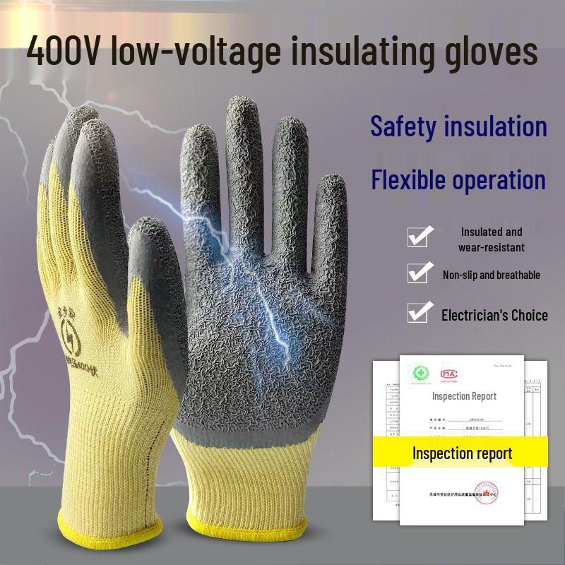 Ultra-Thin Flexible Electrician's Insulated Gloves, 220-400V, Low Voltage Safety Protection