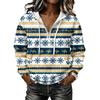 Women's Christmas Print Long Sleeve Hooded Pullover Sweatshirt
