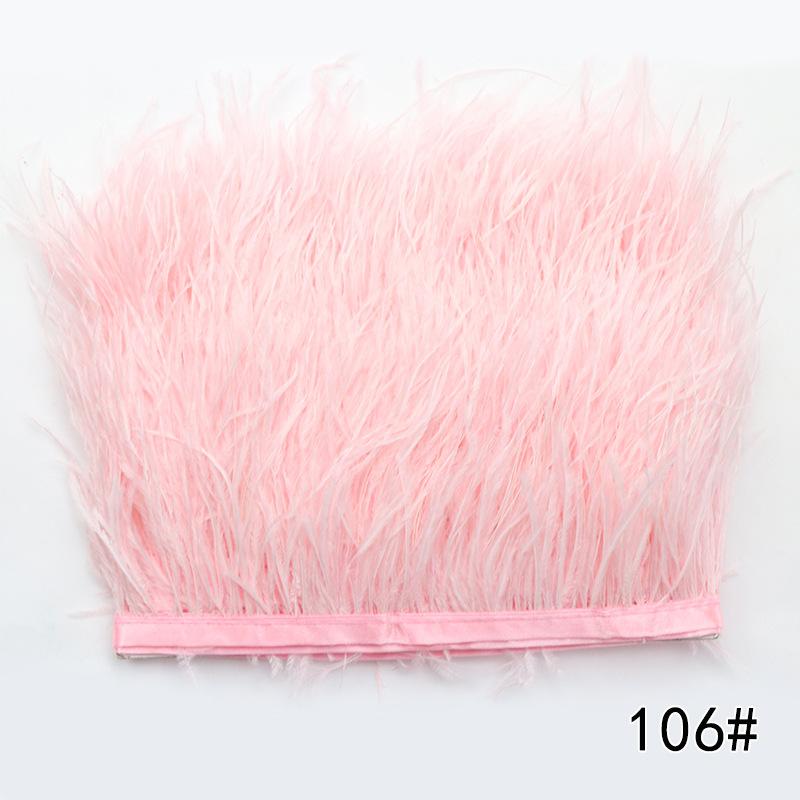 2M Ostrich Feather Cloth Edge 8-10 Cm Cuffs Clothing Skirt Decorative Accessories Color Ostrich Feather Cloth With Feathers