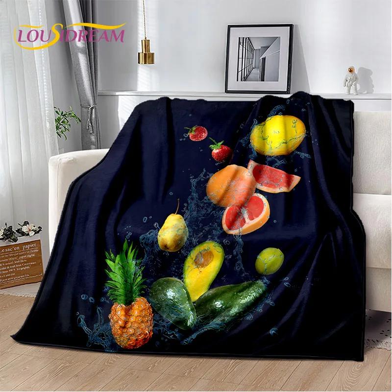 Cartoon Cute Fruit 3D Printing Blanket,Soft Throw Blanket for Home Bedroom Bed Sofa Picnic Travel Office Rest Cover Blanket Kids