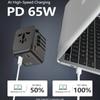 Travel Adapter, 65W Universal Travel Charger for iPhone, Laptop, Type A/C/G/I (US/UK/European Union/Australia)