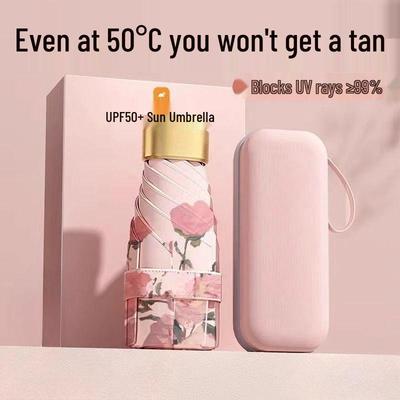 Mini Portable Sun & Rain Umbrella: Anti-UV Black Glue Parasol for Women