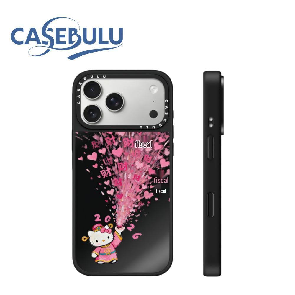 

CASEBU New Year Fireworks KT Cat iPhone 17/16 Pro Max/15/13 Drop-proof Mirror Case iPhone 13 Pro Max