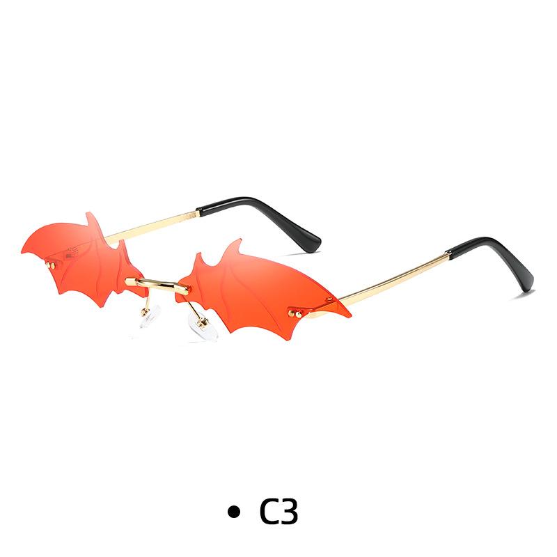 Small Cat Eye Sunglasses Women Luxury Brand New Rimless Punk Sun Glasses Bat Shape Unique Eyeglasses Men UV400