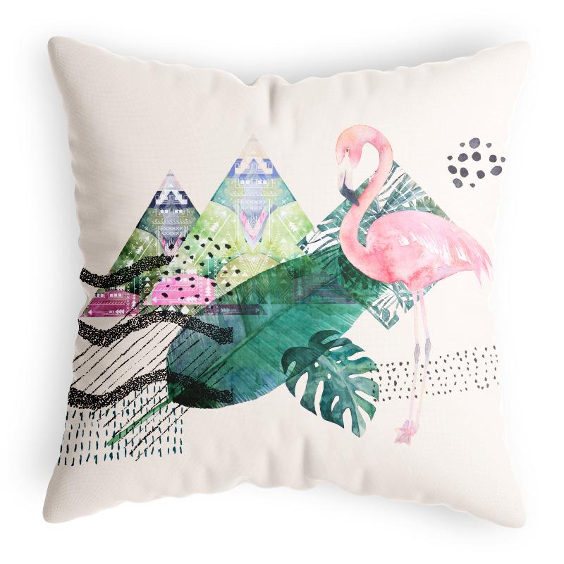 Flamingo Cactus Pillow Velvet Light Luxury Plush Cushion Office Home Simple Fashion Cushion