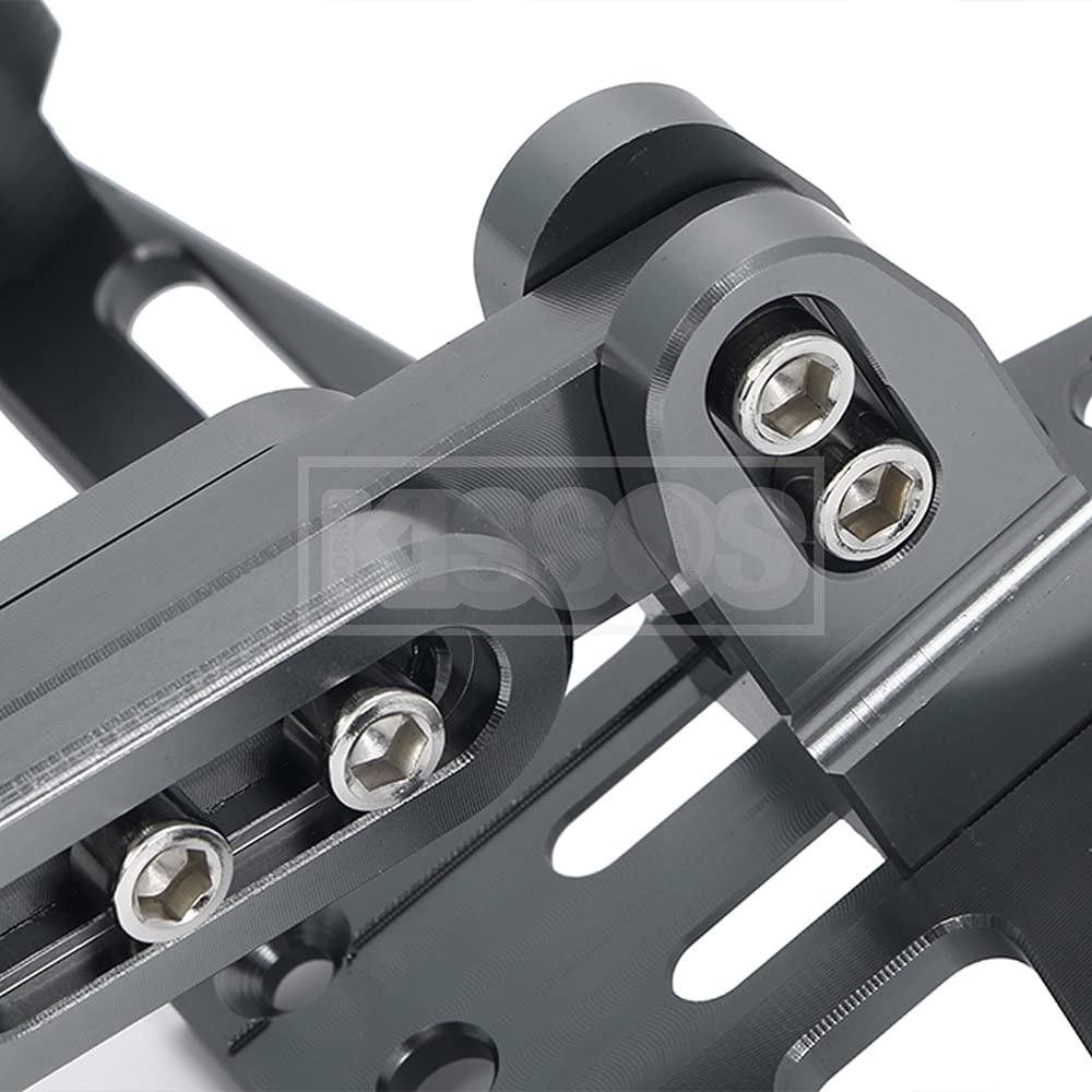 Universal Motorcycle License Plate Stay Holder with Adjustable Angle and LED Light, Custom Part (Iron)