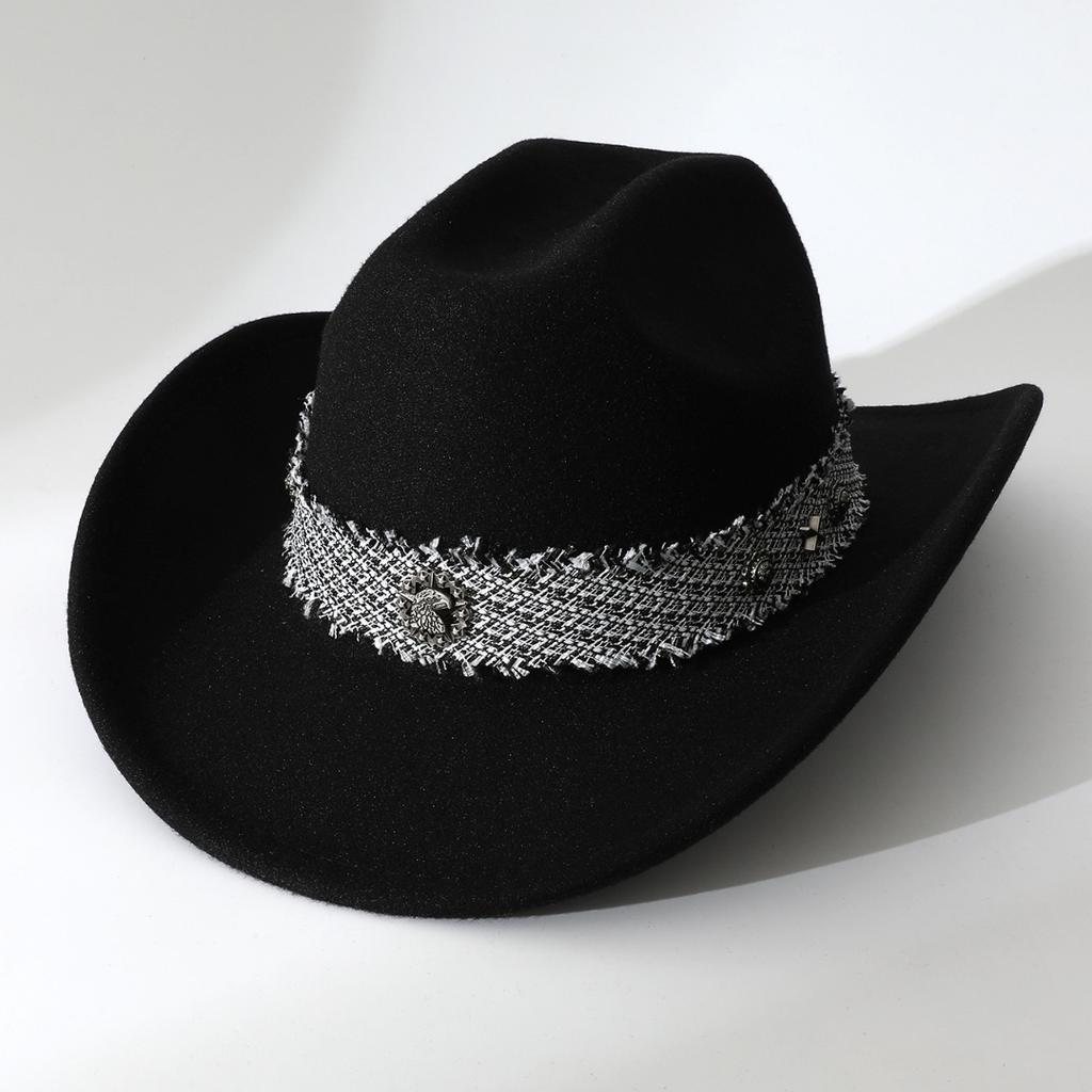 New Autumn Woolen Hats for Men and Women, Solid Color Jazz Hats, Punk Diamond Logo Fashion Hats, Stage Trendy Hats