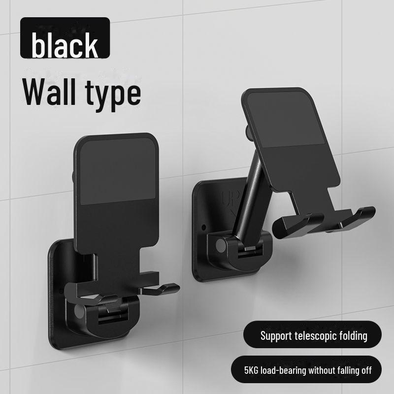 

Настінний тримач телефону та планшета для прямих трансляцій - свердління не потрібне, підходить для пристроїв 4-12 дюймів, зручна підтримка wall bracket чорний