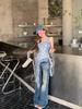 Korean Chic Plaid Camisole with Ruffles and Ribbons – Women's Sleeveless Summer Top
