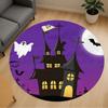 1pc Haunted House Moon Round Chair Mat Area Rug - Non-Slip, Floor Mat for Office, Bedroom, and Indoor Decor C1125533