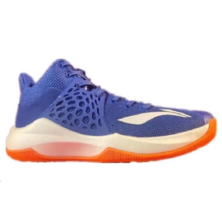 new LiNing SONIC 7 Cushioning Anti Slip And Wear Resistant Mid Top Basketball Shoes Men's Blue White