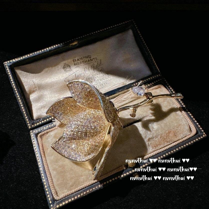 Sunset Melted Gold Peacock Gem Pearl Brooch, Sotheby'S, 18K Gold Jade Orchid Zircon Plated Brooch, Combination