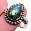 Labradorite Gemstone Handmade 925 Sterling Silver Jewelry Ring Size 9.5
