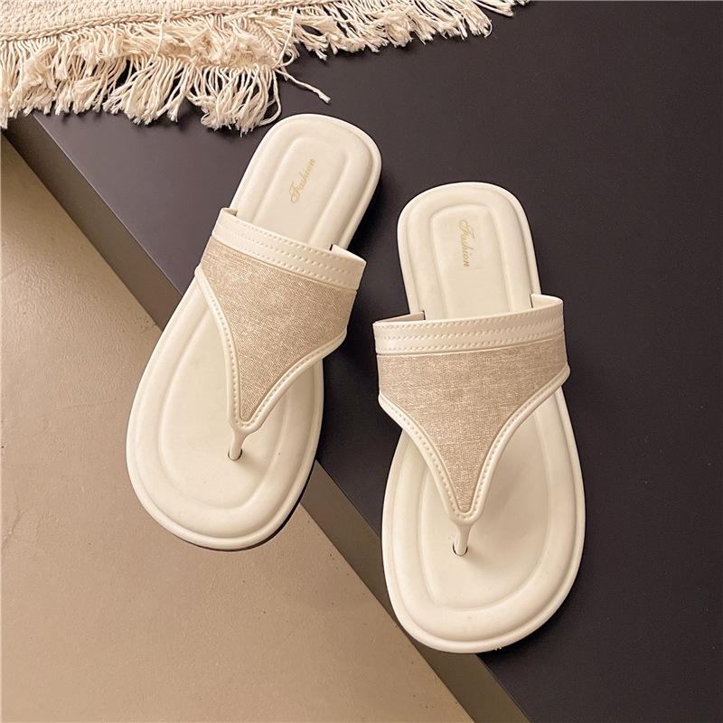 Retro fashion flip-flops shoes women's summer wear new shoes beautiful beach cool slippers