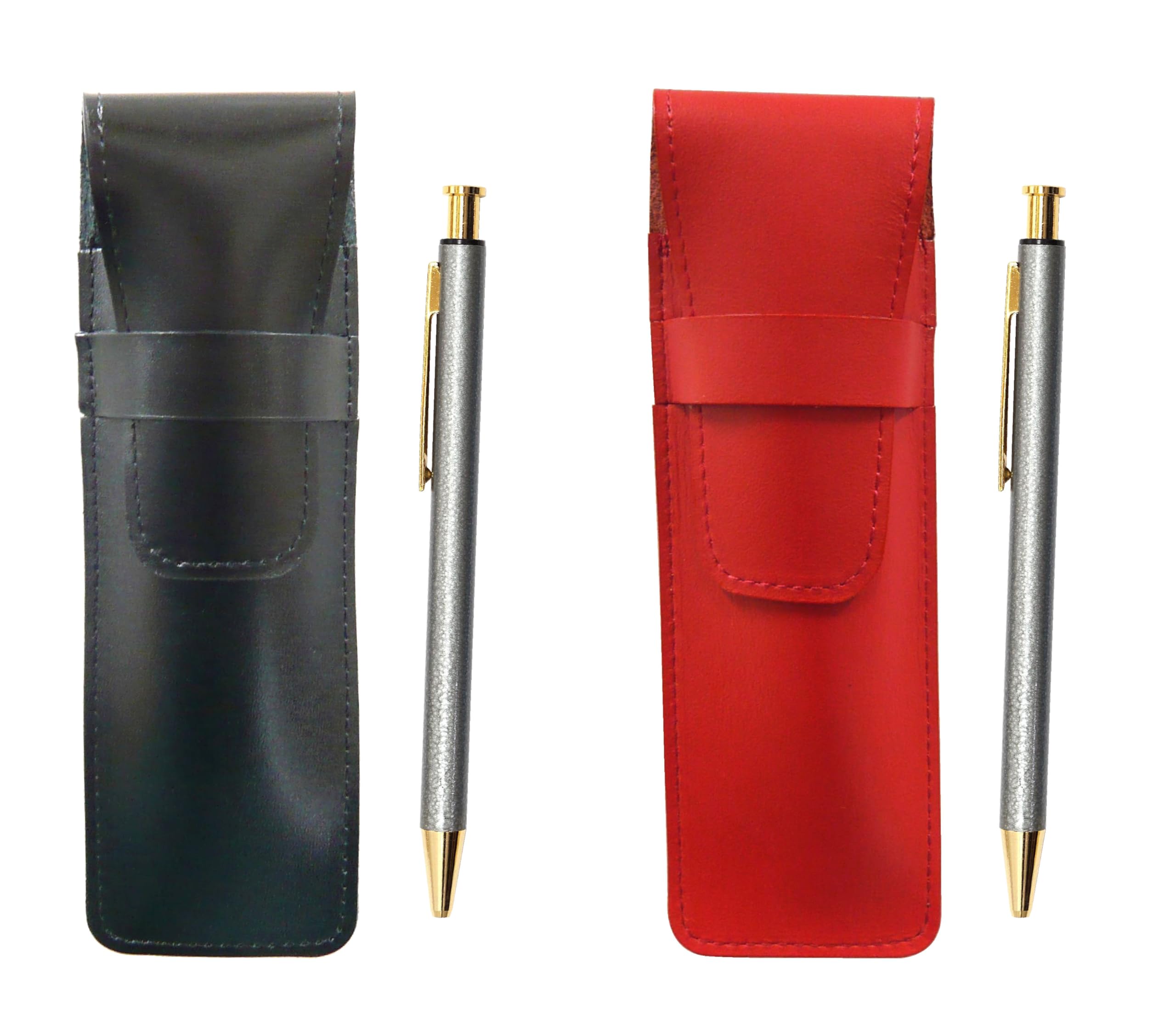 

Slim Cowhide Pencil Case Black Red Set NQ26 All Metal Lizard Paint Knock Type Ballpoint Pen Gray ASBR-NQ26B-H