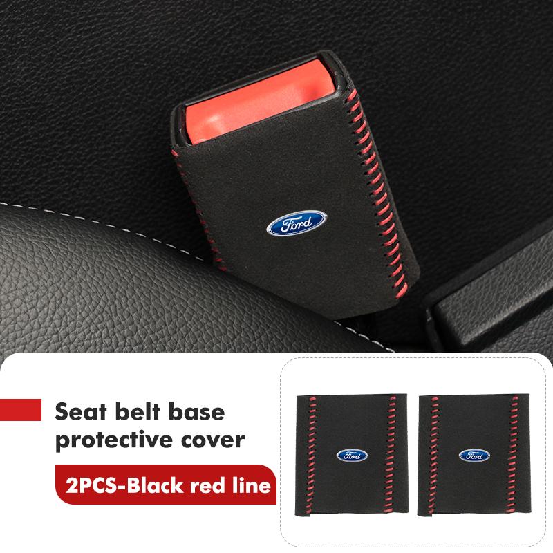 For Ford Car Seat Belt Buckle Clip Protector Suede Anti-Scratch Cover Auto Accessories Escort KA Flex Everest KA Expedition