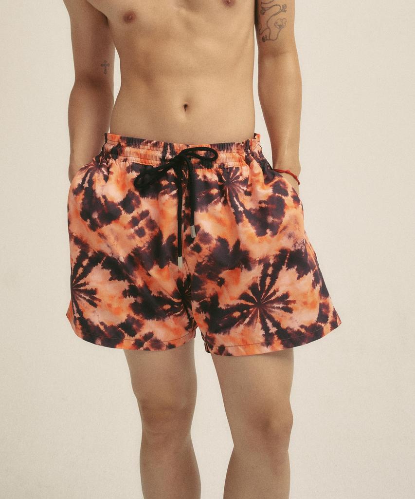 Billalei Sunset Tie-Dye Men'S Swim Shorts - Burnt Orange