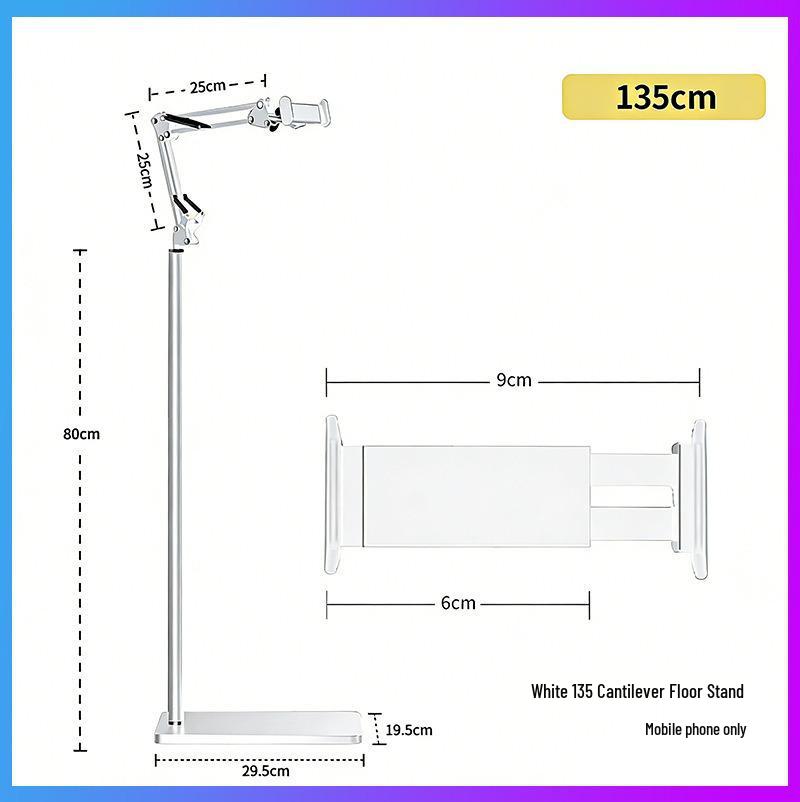 Soporte Cantilever Ajustable de 170 cm de Pie para Teléfono y Tableta para Mesita de Noche o Sofá