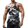 Męska koszulka bez rękawów z dekoltem U w kamuflażu do sportów outdoorowych i fitnessu Oddychająca i dopasowana Wygodny top