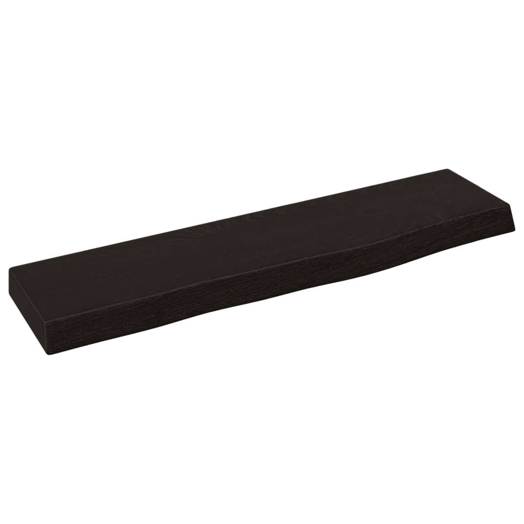 Wall Shelf Dark Brown 40 X 10 X 2 Cm Solid Oak Treated