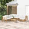 VidaXL Garden Lounge Set 9 Pcs with Cream White Cushions Bamboo, Lounge Set, Outdoor Lounge Set, 3155196