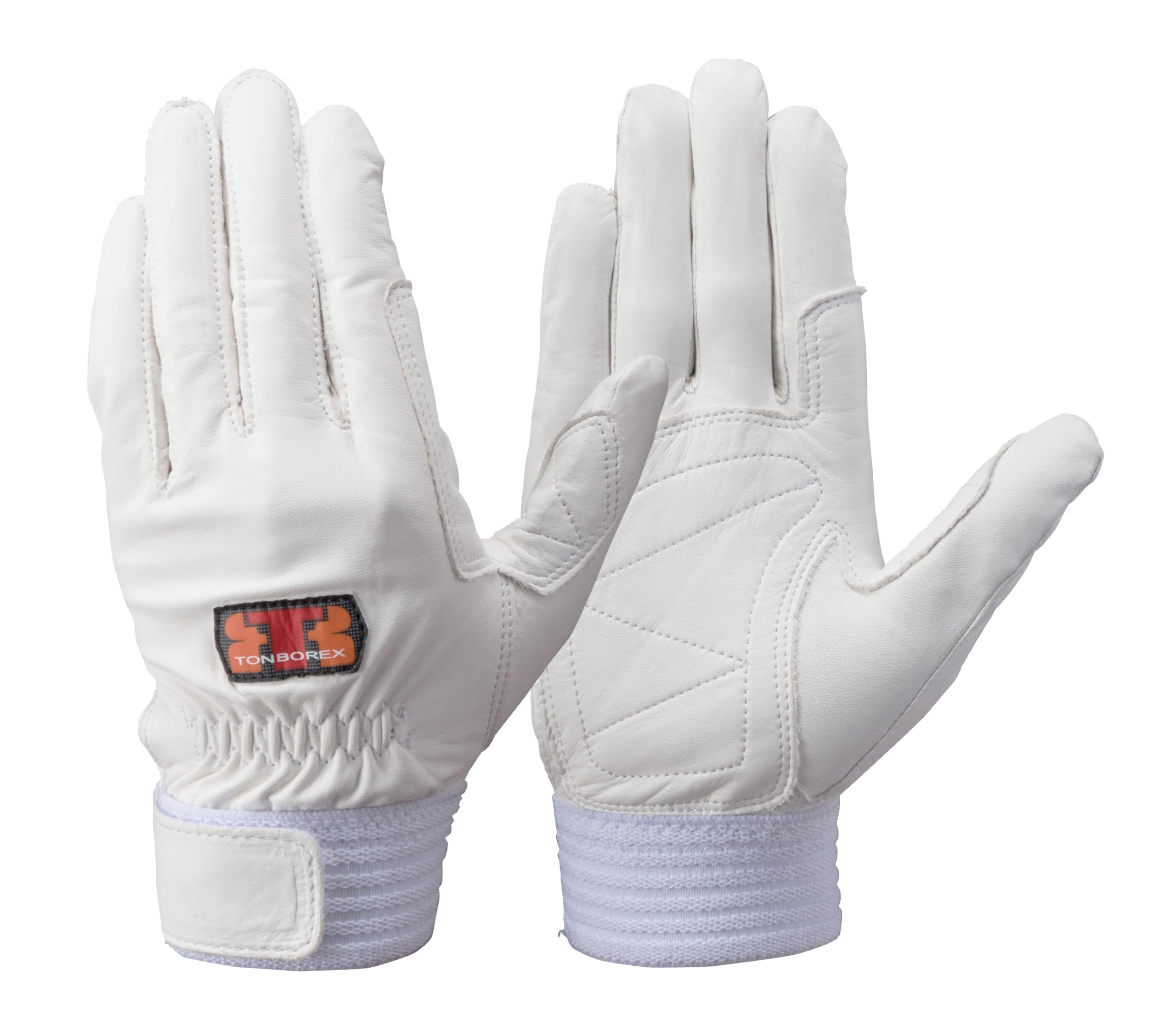 

TOMBOREX Cowhide Leather Gloves Size Firefighting Rescue Skills Fire Brigade Disaster and Tomborex Medium-Thick CS-931, Water-Repellent, White, L, білий