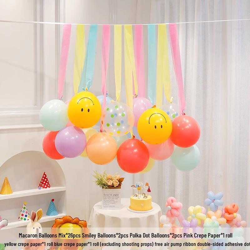 First Birthday Balloon Decoration Set for Kids - Party Background Wall for Boys & Girls