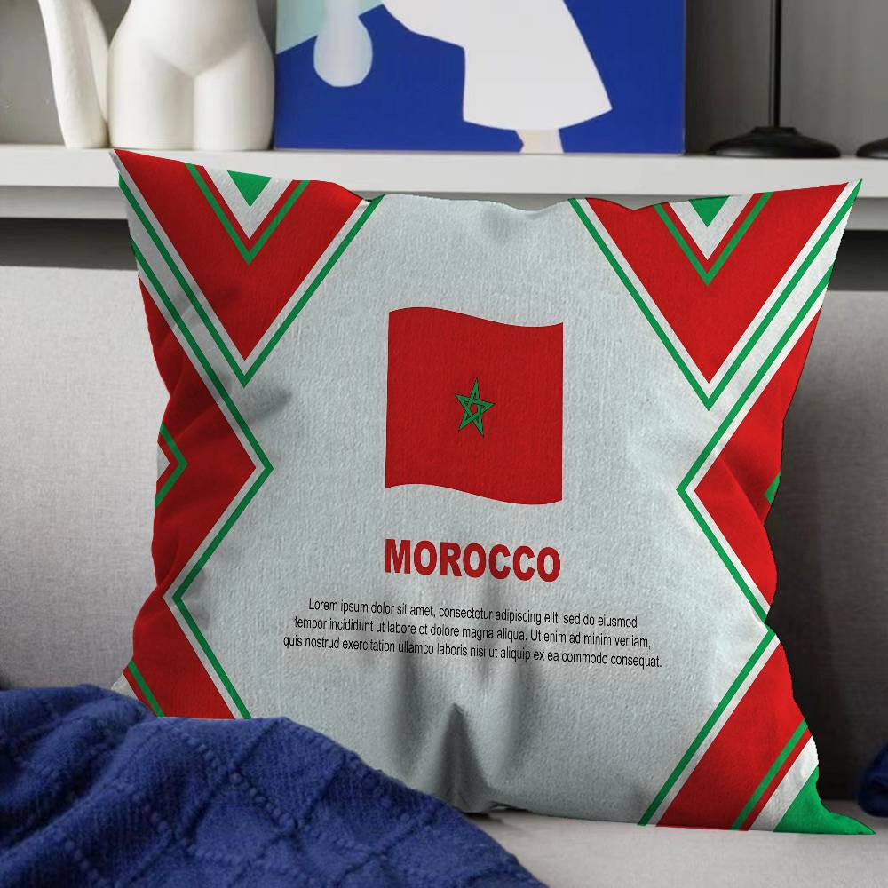 

Popular MMorocco Flag Anmie Pillow Cushion Cover Pillowcase Living Room Sofa Home Decor Customized 30x30 cm