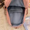 New schoolbag female college student solid color largecapacity backpack multilayer sturdy middle and high school student backpack