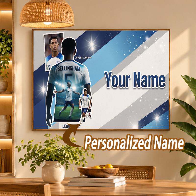 Custom Name Jude Bellingham 5D Diamond Painting Personalized Full Drill Diamond Art Kit Gift