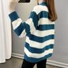 Striped Colour Blocking Chenille Sweaters Women's Autumn Winter Korean Style Loose Thickened Knitted Pullovers Large Size Casual Jumpers