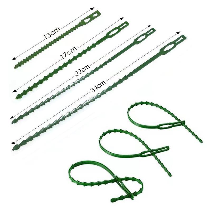 10-100PCS 13/17/22cm Adjustable Plastic Plant Cable Ties Reusable Shrub Fastener for Garden Tree Climbing Support Vine Tomato Stem Clip