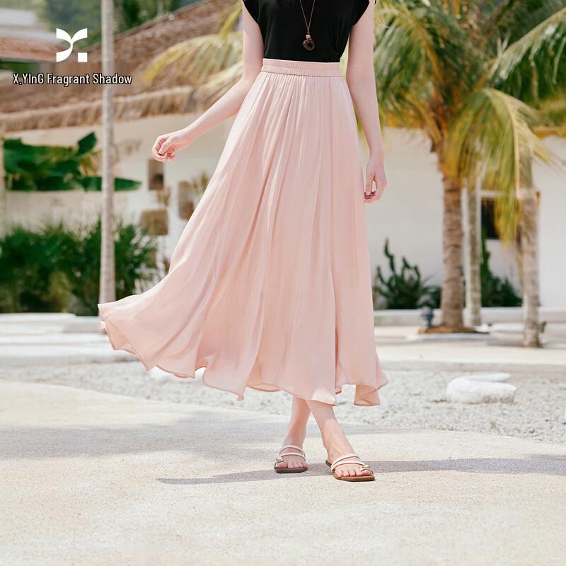 Women s Iridescent Pleated A-Line Midi Skirt L