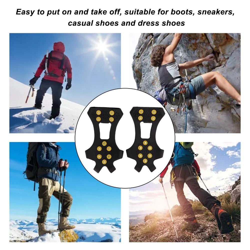 10 Steel Studs Snow Grips Durable Steel Anti-Slip Crampons Long-lasting Traction Cleats  Hiking
