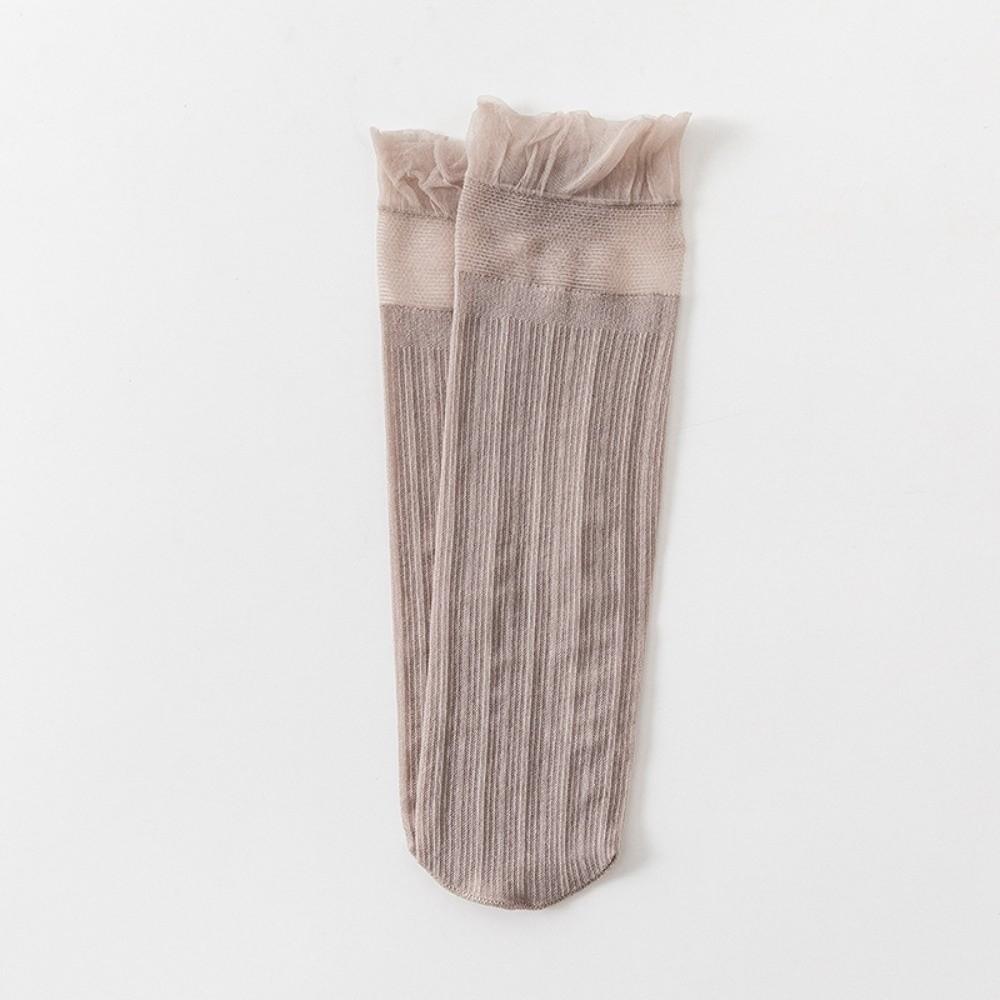 Ultra-thin Summer Women Socks Lolita Princess Tulle Sock Transparent Mesh Socks For Female Ladies