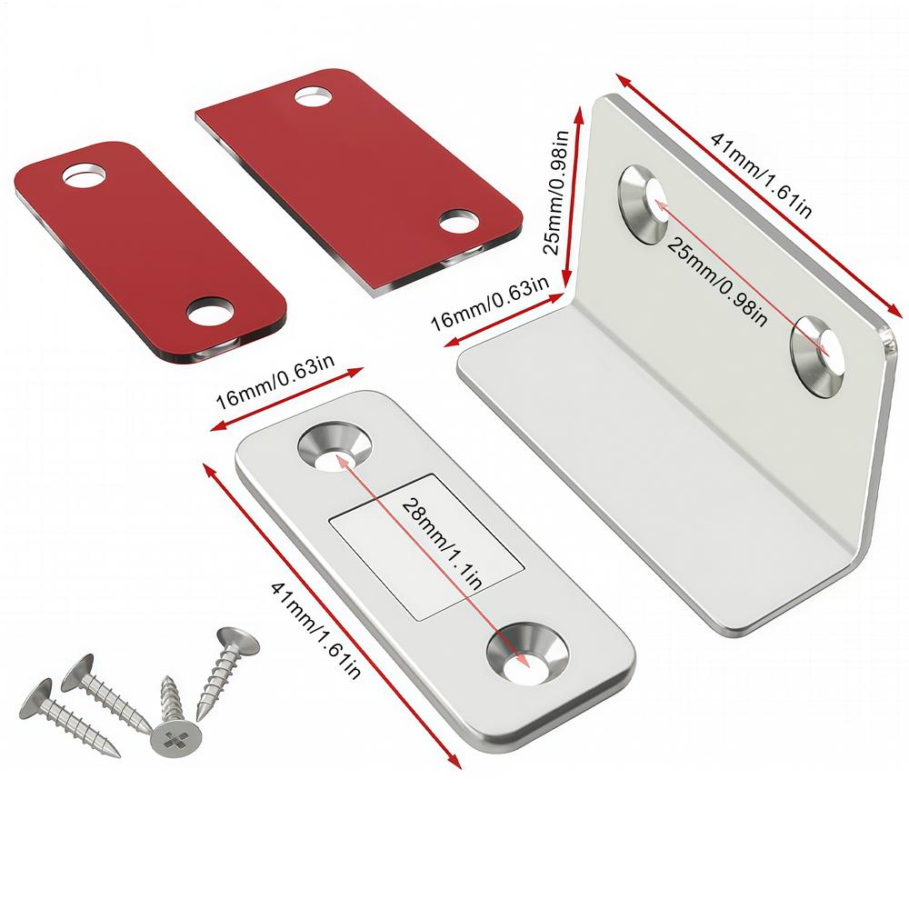 Door Magnetic Catch Ultra Thin Invisible 2 Pieces Self Adhesive Door Magnets Catch for Cabinet Doors Office Drawers Storage