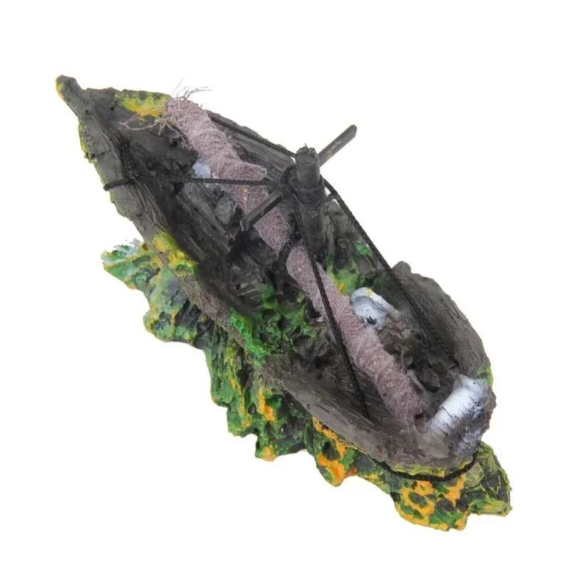 Creative Aquarium Fish Tank Landscape Decoration Products Pirate Sunken Ship Retro Resin Personalized Home Decorations Ornaments