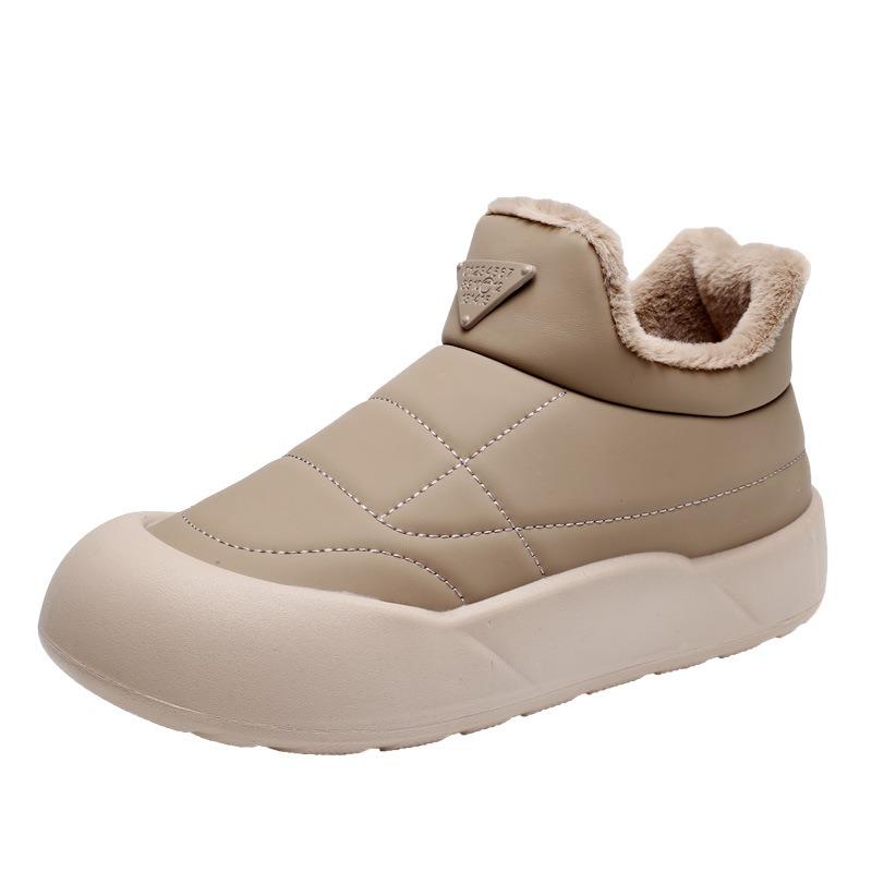 Snow boots women's new winter platform short boots one-pedal versatile velvet thickened large cotton shoes