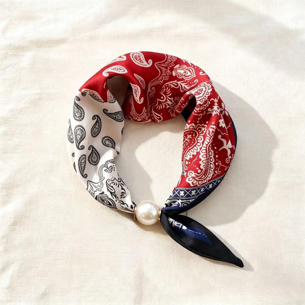 Fibbia magnetica premium foulard quadrato piccolo foulard foulard sciarpa lunga di seta abbinamento primavera ed estate camicia decorazione professionale foulard sottile all'ingrosso