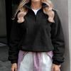 Women's Fashionable And Casual Fleece Line Solid-color Long Sleeve Top