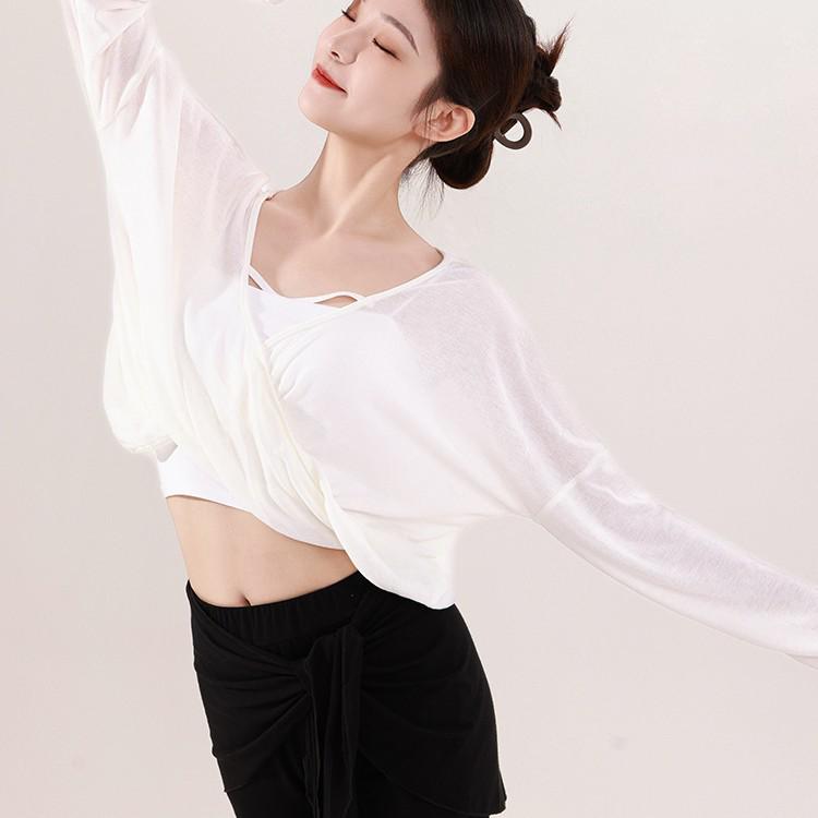 Oboustranný dámský gázový top na tanec a cvičení jógy